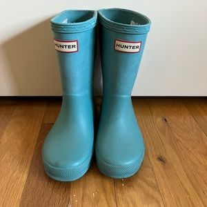 Kids Hunter Rain Boots in Teal. Size UK 7/US 8